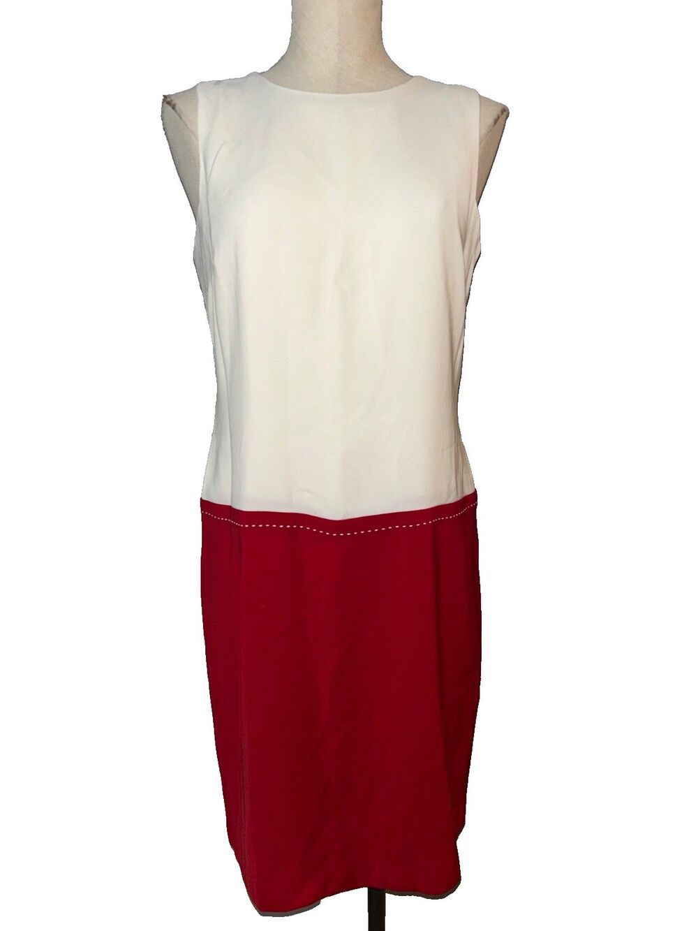Liz Claiborne Women's Vintage Colorblock Drop Waist Shift Dress size 12P Elegant
